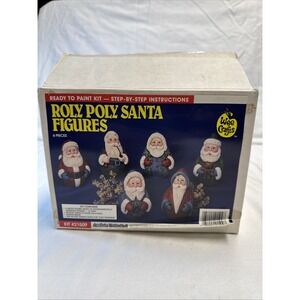 Vintage Wee Crafts Roly Poly Santa Figures Accents Unlimited 6 PCs Unpainted